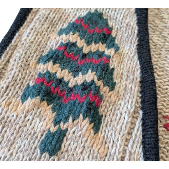 Vintage Nutcracker Christmas Tree Holiday Sweater Vest Size Large Zip Up Y2K 90s - Picture 5 of 7